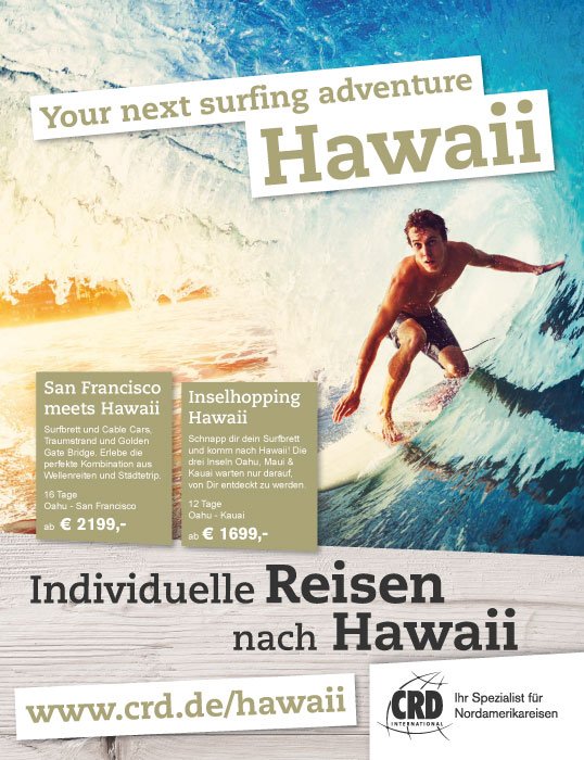 1/1 Seite Printanzeige Anzeige Hawaii